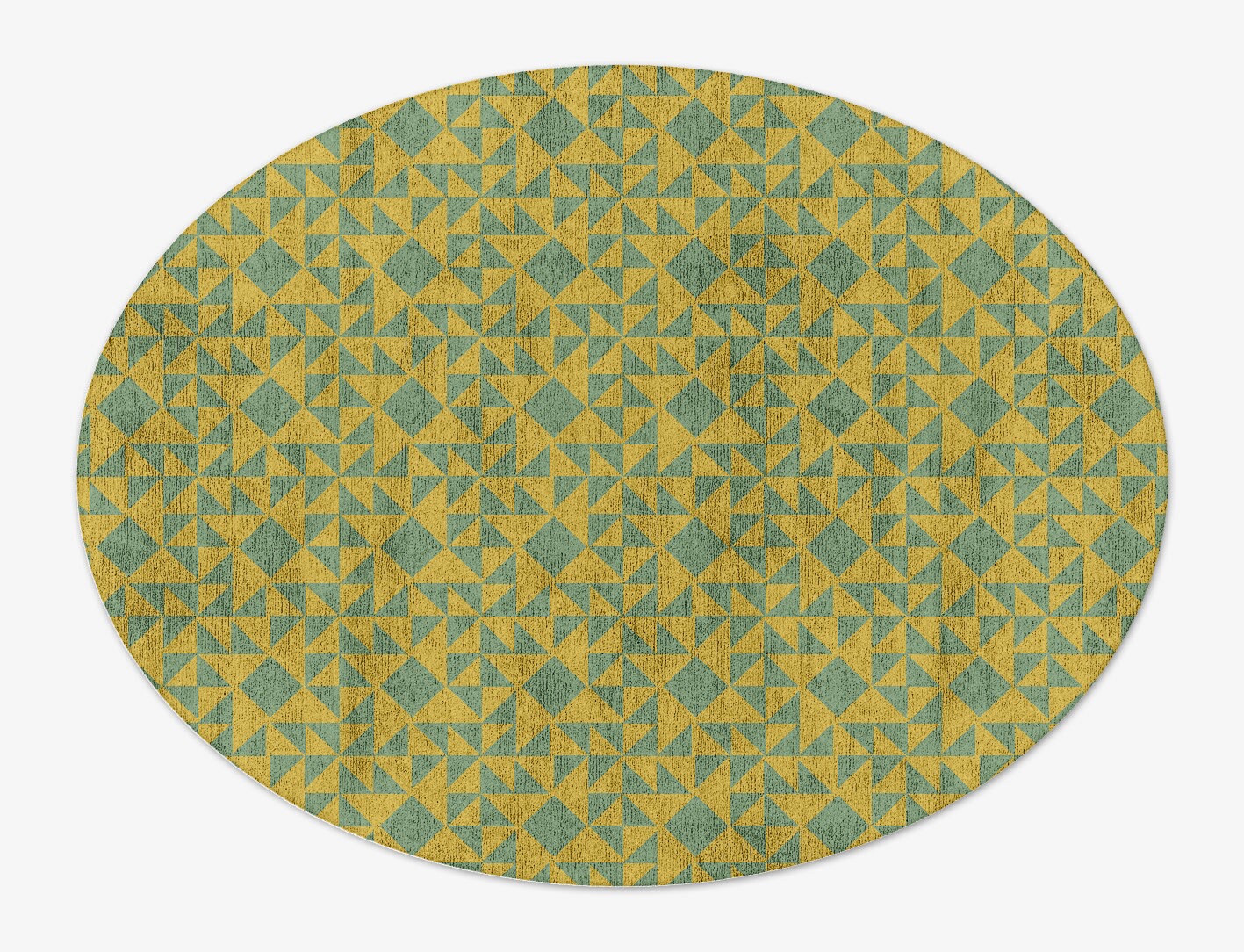 Helios Geometric Oval Hand Tufted Bamboo Silk Custom Rug by Rug Artisan