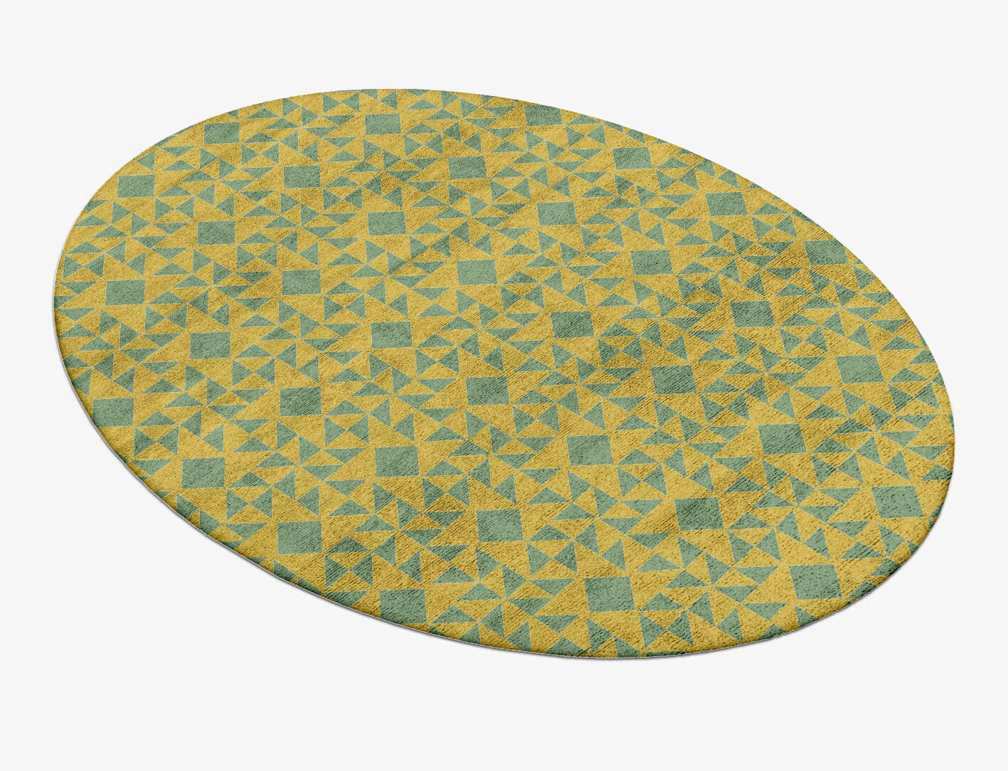 Helios Geometric Oval Hand Tufted Bamboo Silk Custom Rug by Rug Artisan
