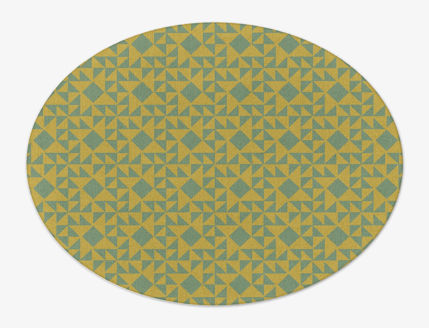 Helios Geometric Oval Hand Tufted Pure Wool Custom Rug by Rug Artisan