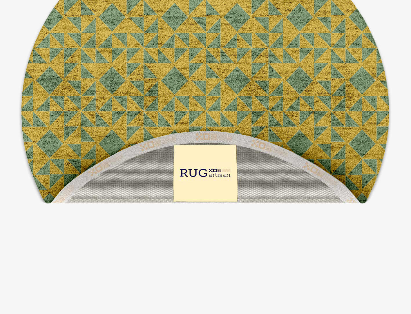 Helios Geometric Round Hand Tufted Bamboo Silk Custom Rug by Rug Artisan