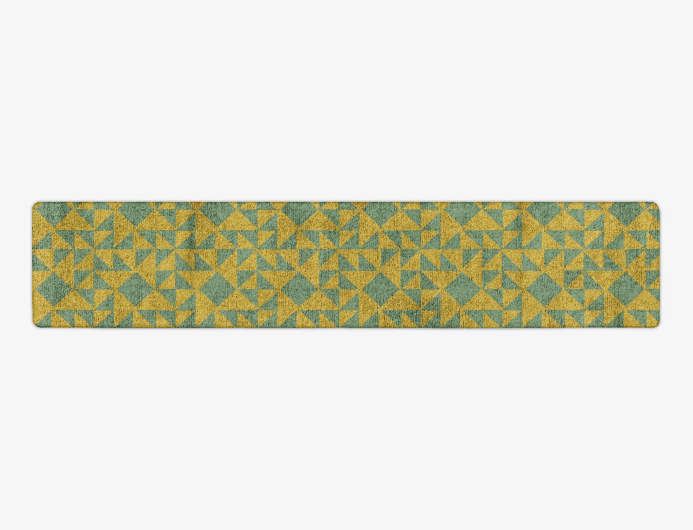 Helios Geometric Runner Hand Tufted Bamboo Silk Custom Rug by Rug Artisan