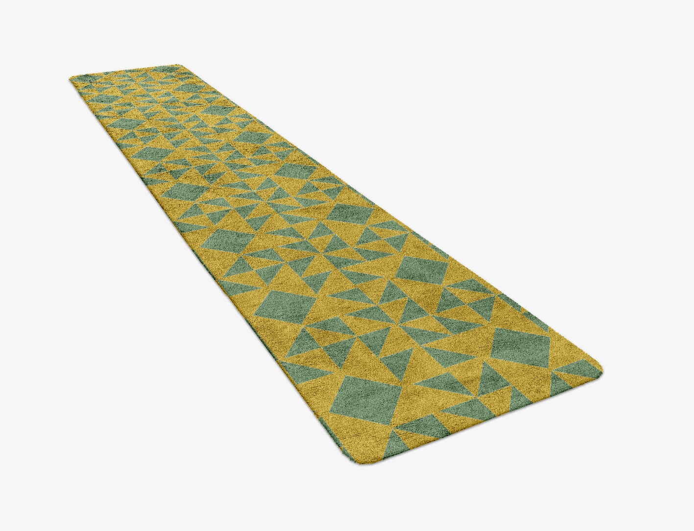Helios Geometric Runner Hand Tufted Bamboo Silk Custom Rug by Rug Artisan