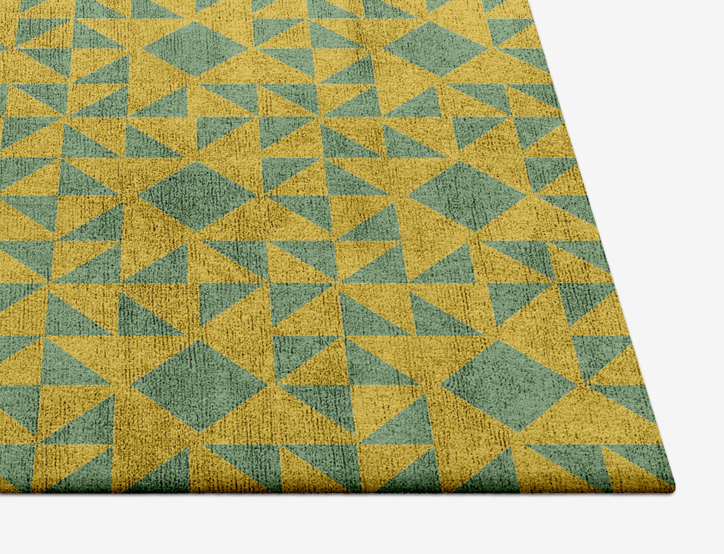 Helios Geometric Square Hand Tufted Bamboo Silk Custom Rug by Rug Artisan