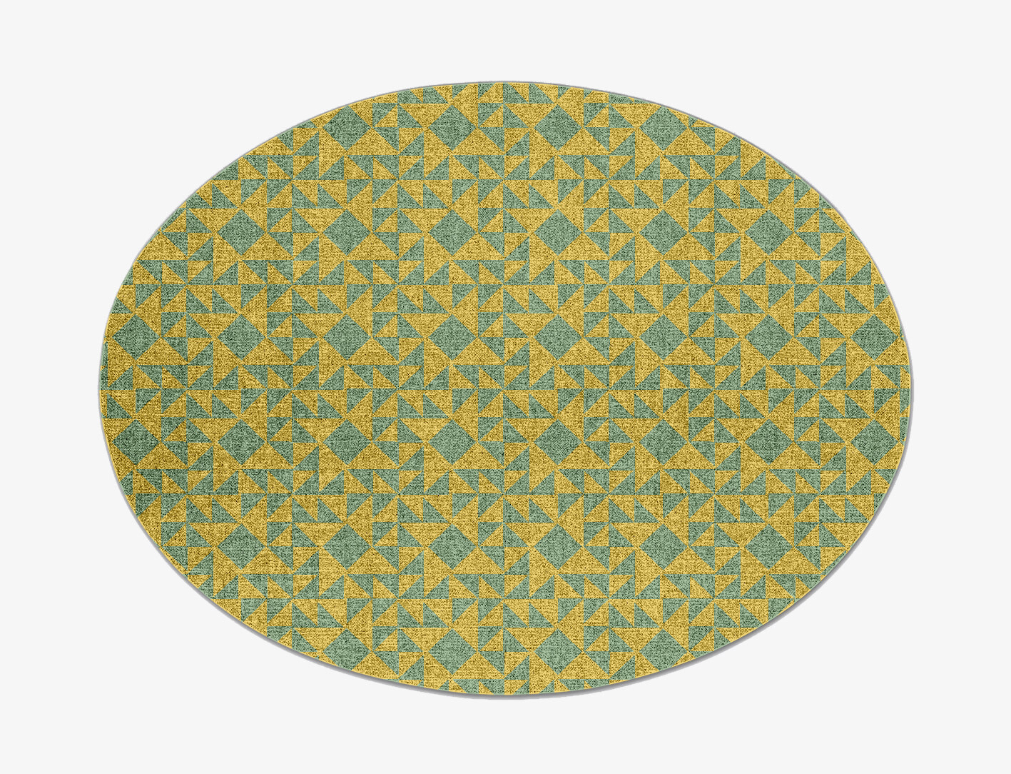 Helios Geometric Oval Outdoor Recycled Yarn Custom Rug by Rug Artisan