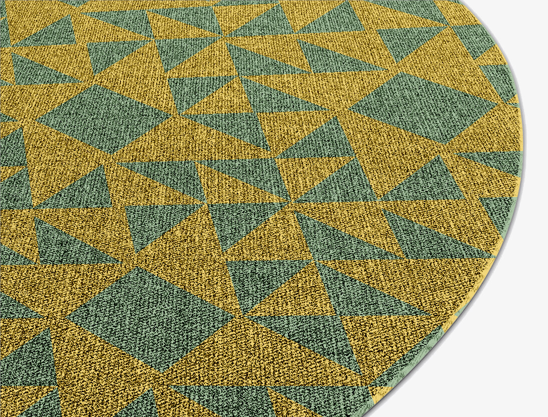 Helios Geometric Oval Outdoor Recycled Yarn Custom Rug by Rug Artisan