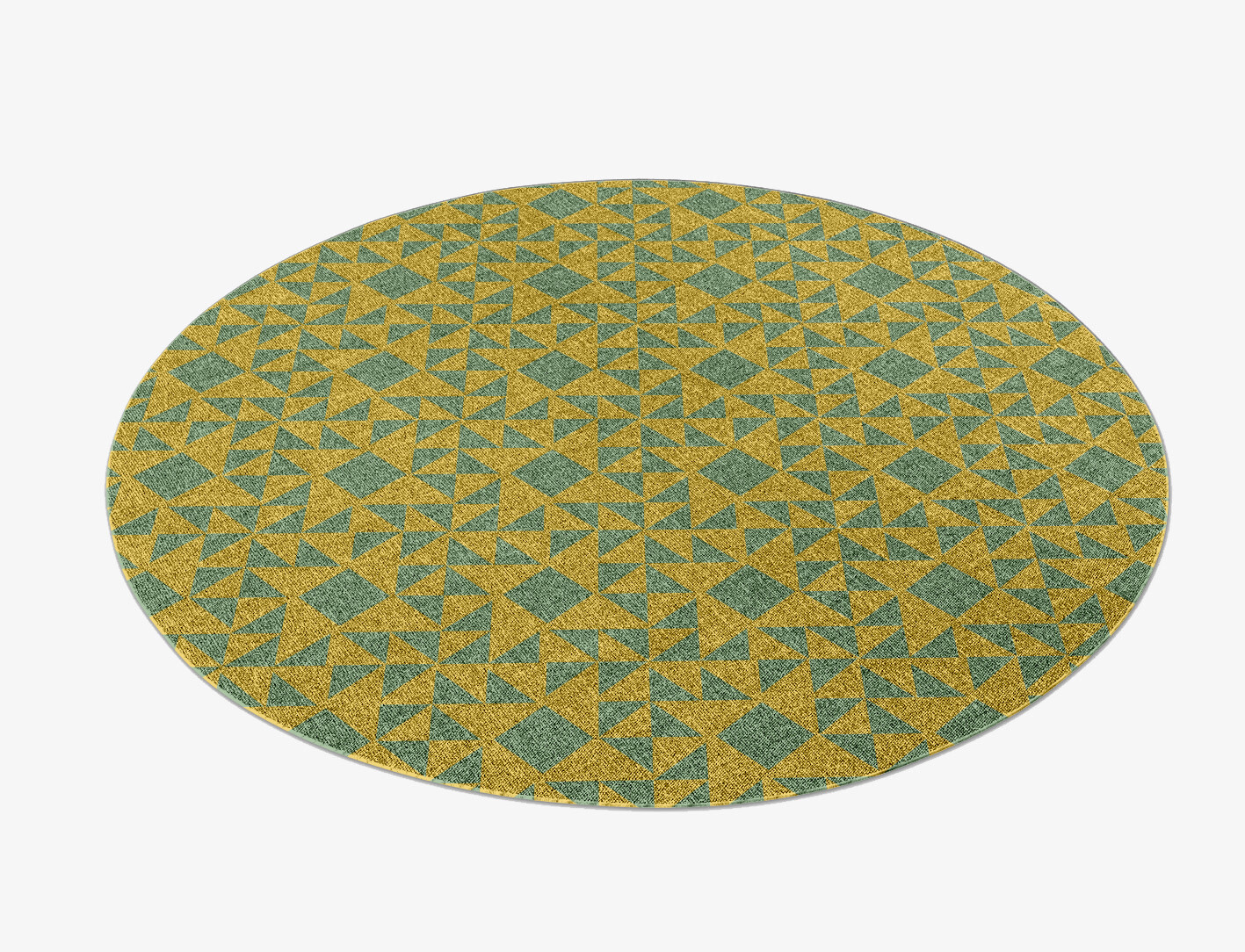 Helios Geometric Round Outdoor Recycled Yarn Custom Rug by Rug Artisan