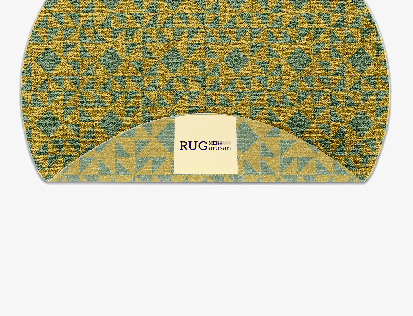 Helios Geometric Round Outdoor Recycled Yarn Custom Rug by Rug Artisan