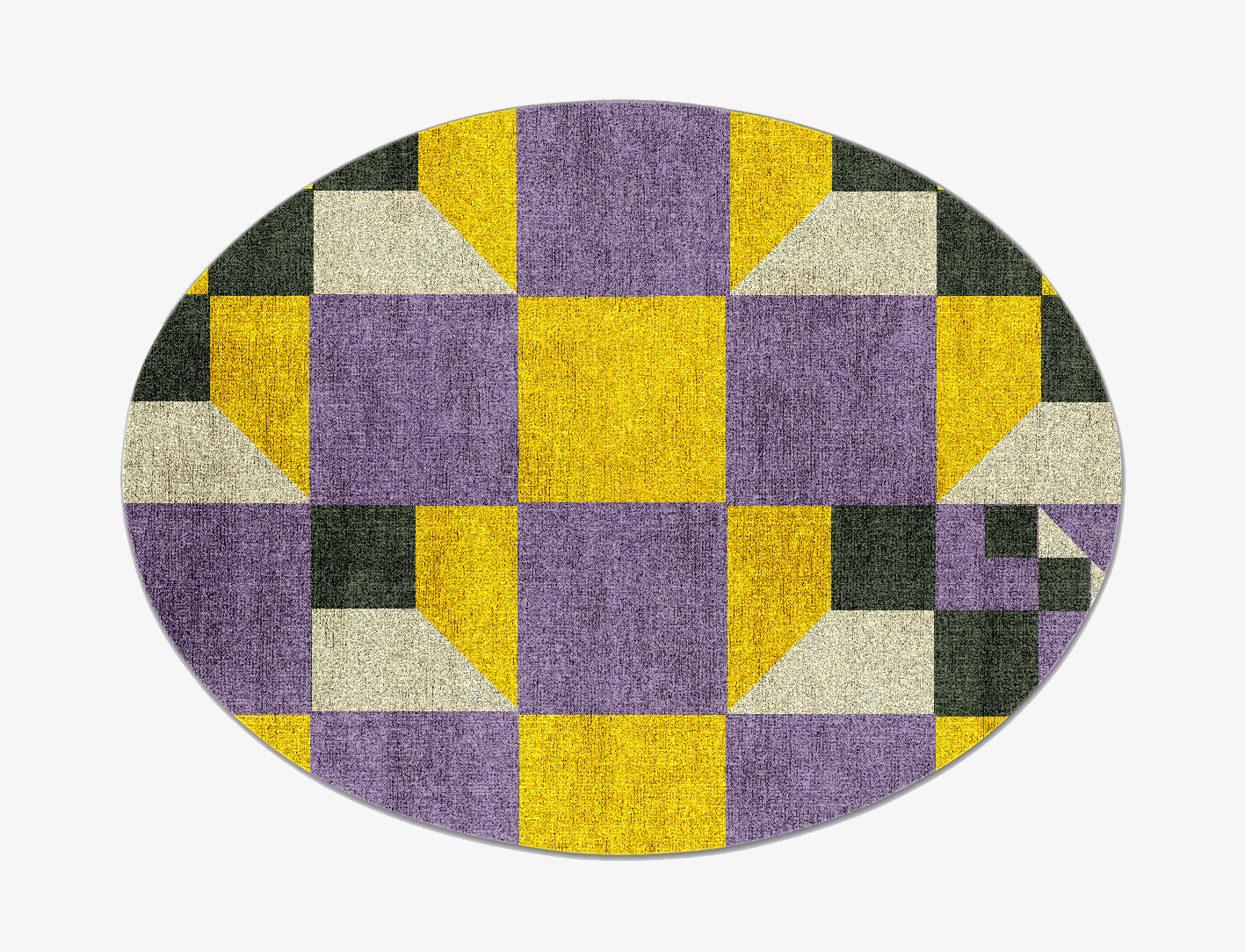 Heliotrope Geometric Oval Flatweave Bamboo Silk Custom Rug by Rug Artisan