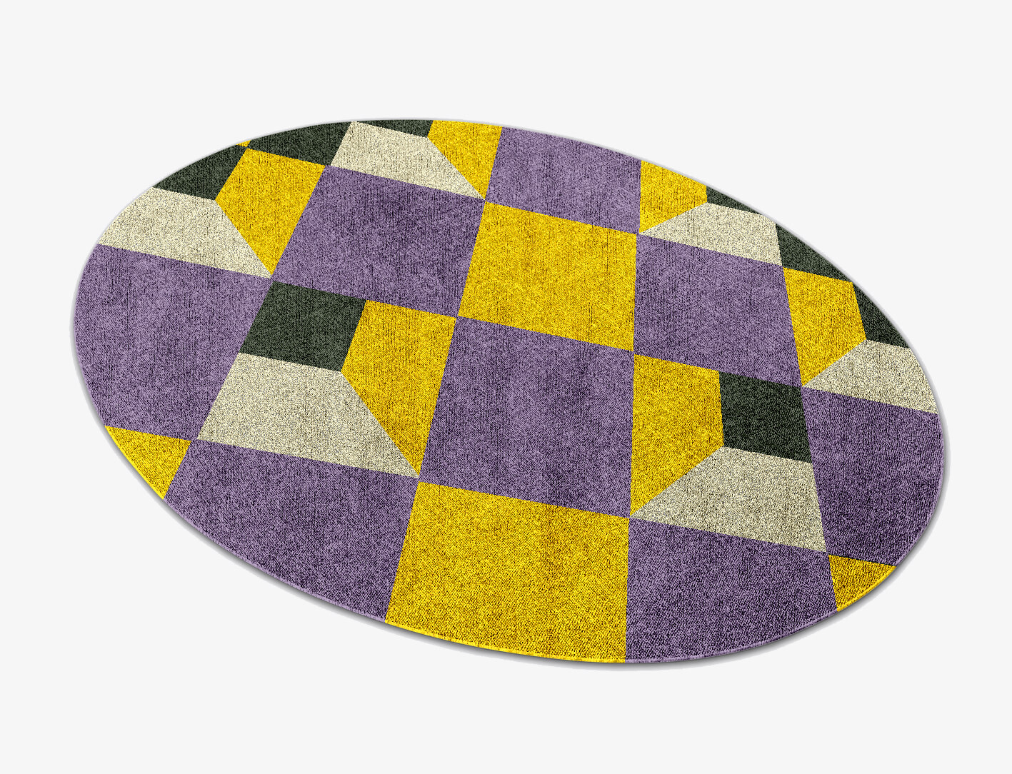 Heliotrope Geometric Oval Flatweave Bamboo Silk Custom Rug by Rug Artisan