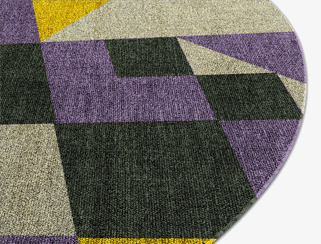 Heliotrope Geometric Oval Flatweave Bamboo Silk Custom Rug by Rug Artisan