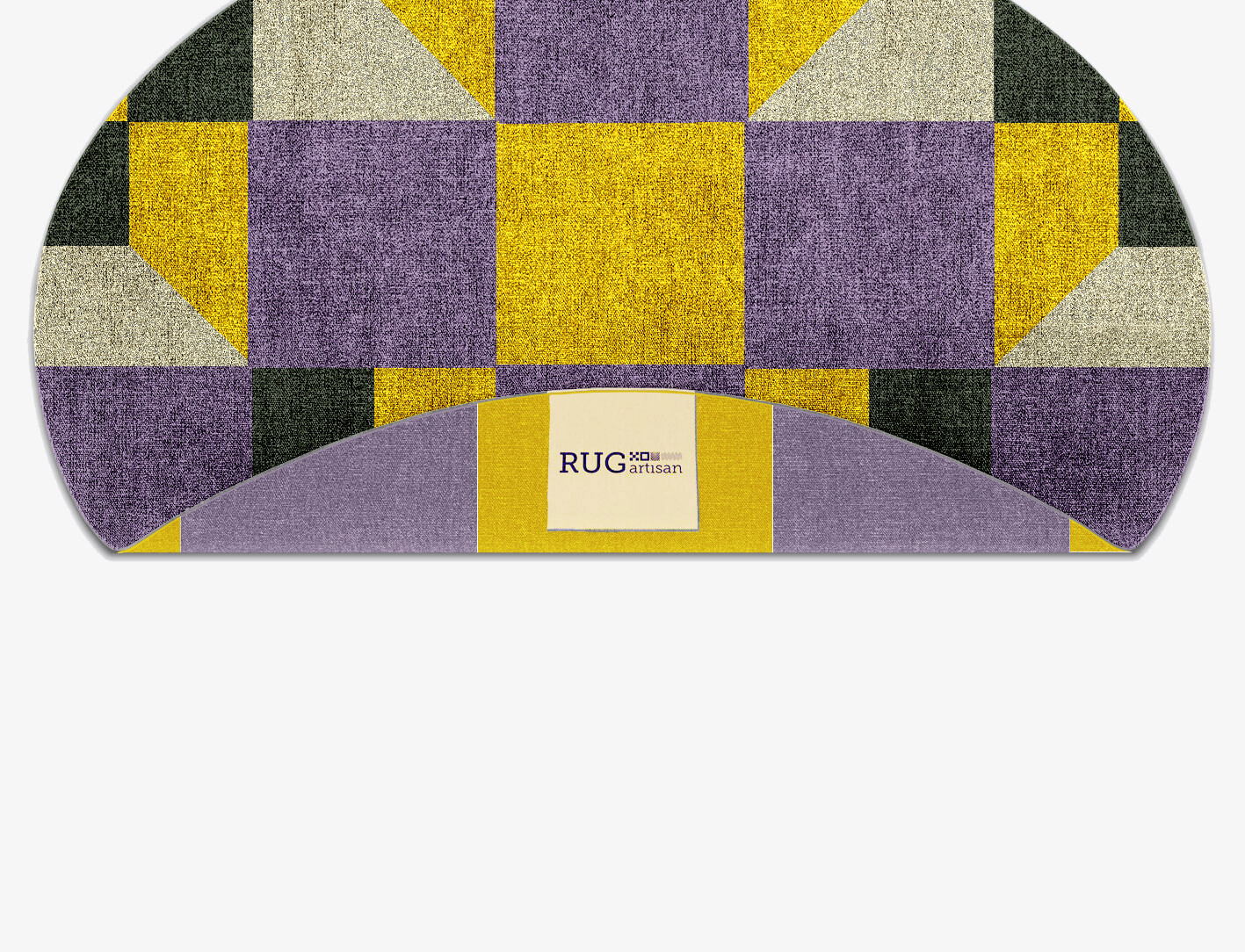 Heliotrope Geometric Oval Flatweave Bamboo Silk Custom Rug by Rug Artisan