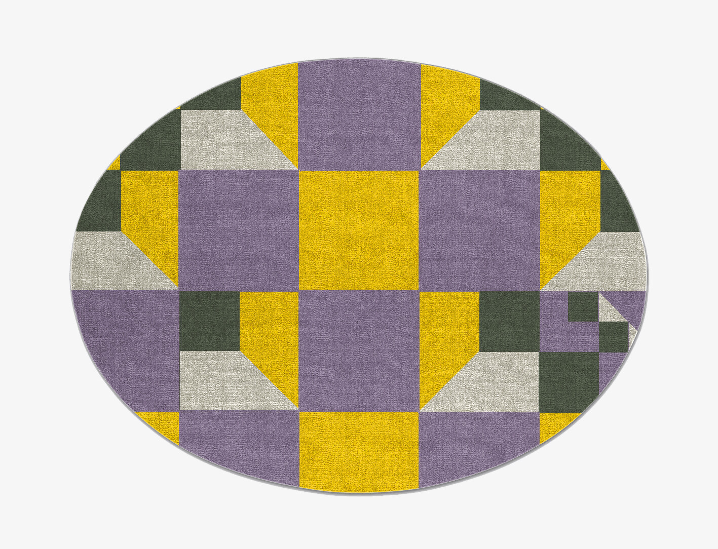 Heliotrope Geometric Oval Flatweave New Zealand Wool Custom Rug by Rug Artisan