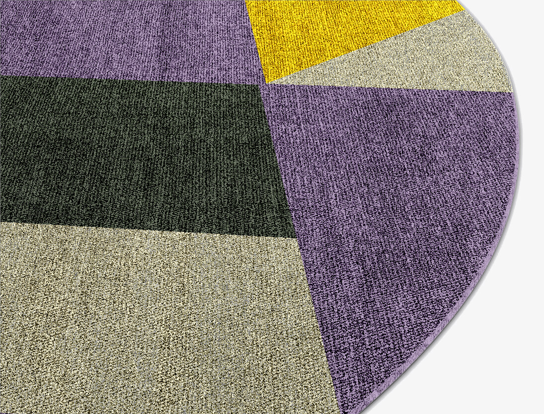 Heliotrope Geometric Round Flatweave Bamboo Silk Custom Rug by Rug Artisan