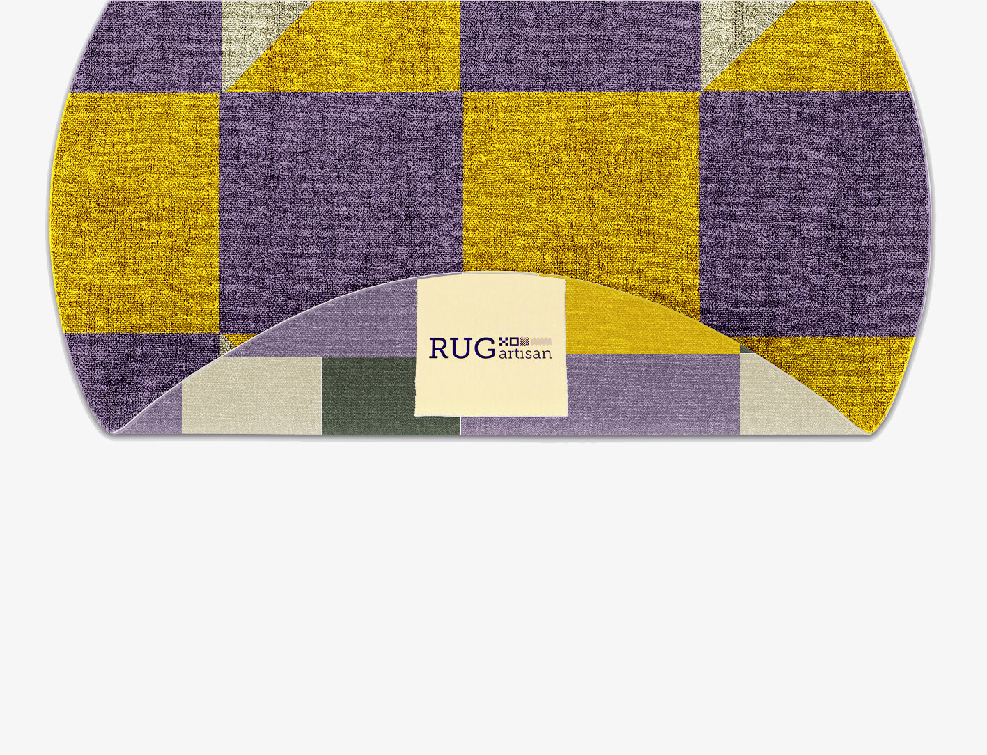 Heliotrope Geometric Round Flatweave Bamboo Silk Custom Rug by Rug Artisan