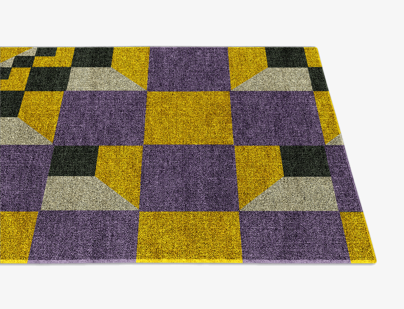 Heliotrope Geometric Runner Flatweave Bamboo Silk Custom Rug by Rug Artisan