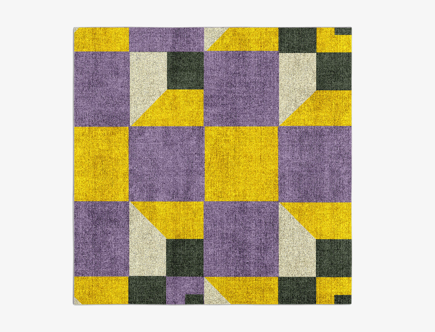 Heliotrope Geometric Square Flatweave Bamboo Silk Custom Rug by Rug Artisan