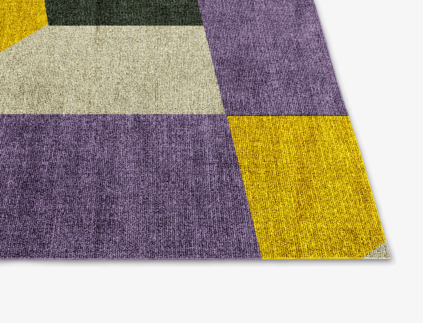 Heliotrope Geometric Square Flatweave Bamboo Silk Custom Rug by Rug Artisan