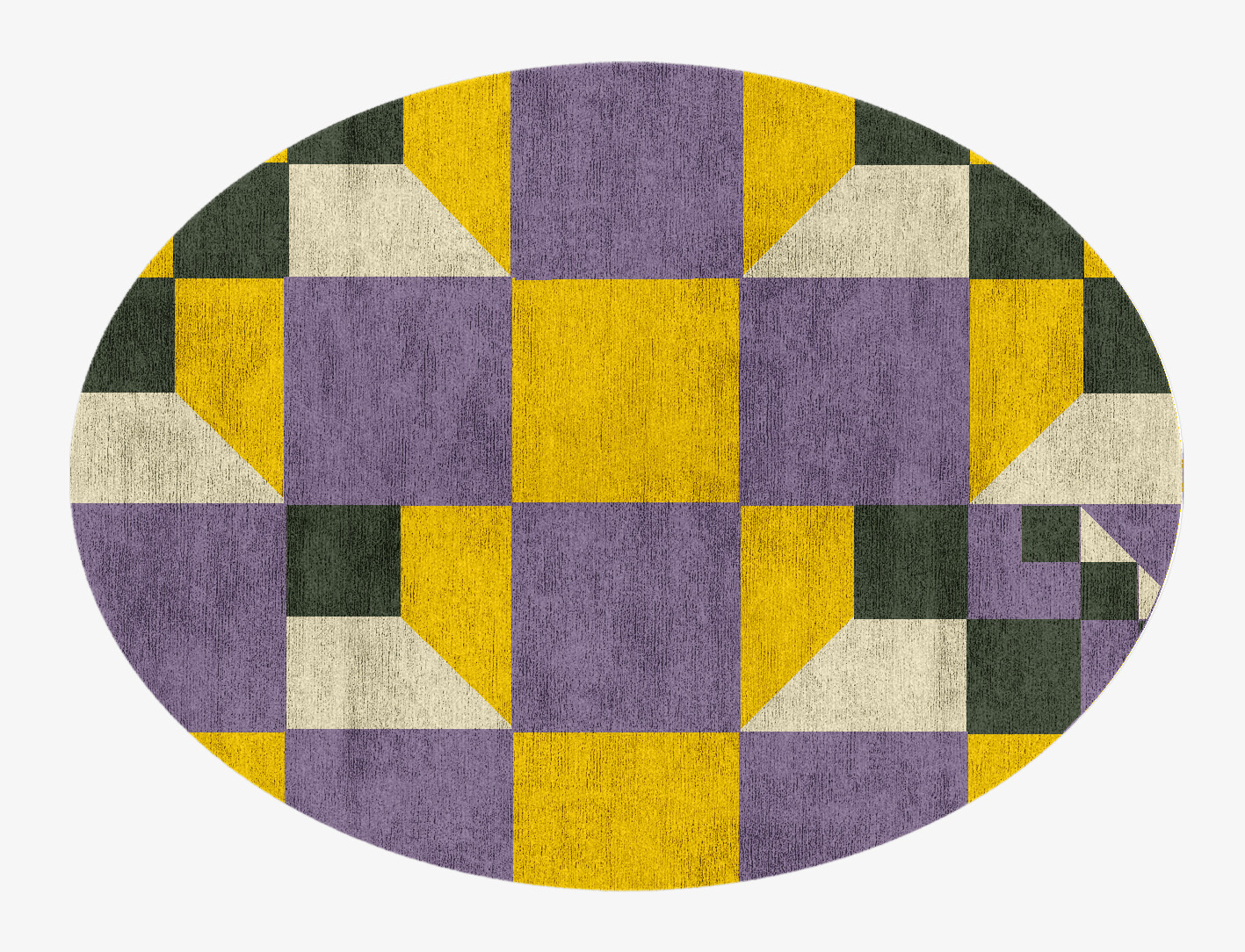 Heliotrope Geometric Oval Hand Knotted Bamboo Silk Custom Rug by Rug Artisan