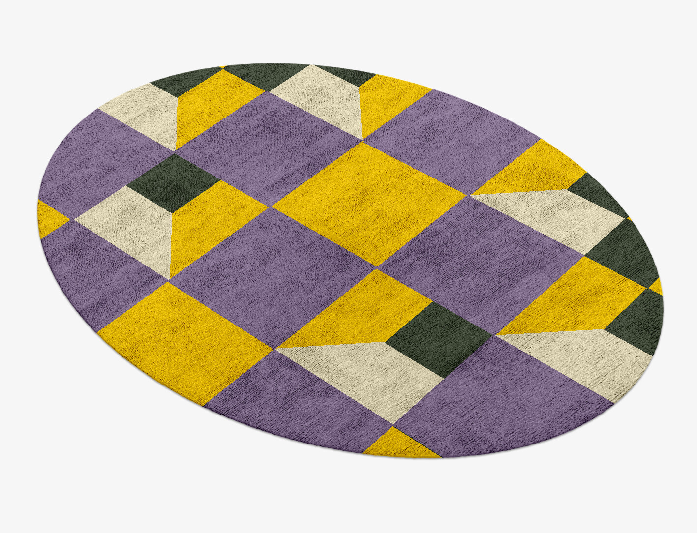 Heliotrope Geometric Oval Hand Knotted Bamboo Silk Custom Rug by Rug Artisan