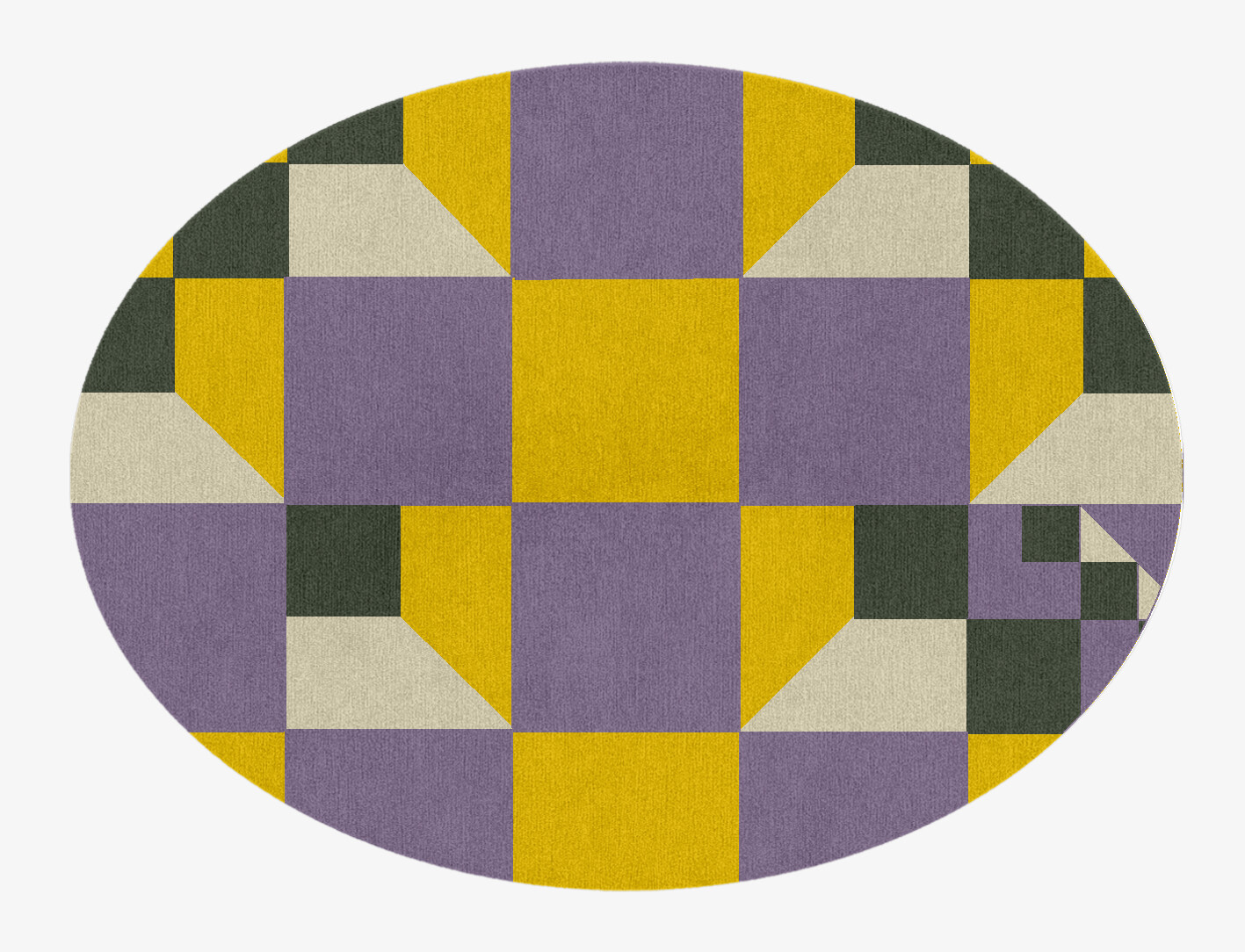 Heliotrope Geometric Oval Hand Knotted Tibetan Wool Custom Rug by Rug Artisan