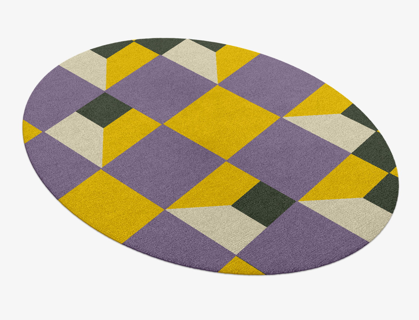 Heliotrope Geometric Oval Hand Knotted Tibetan Wool Custom Rug by Rug Artisan