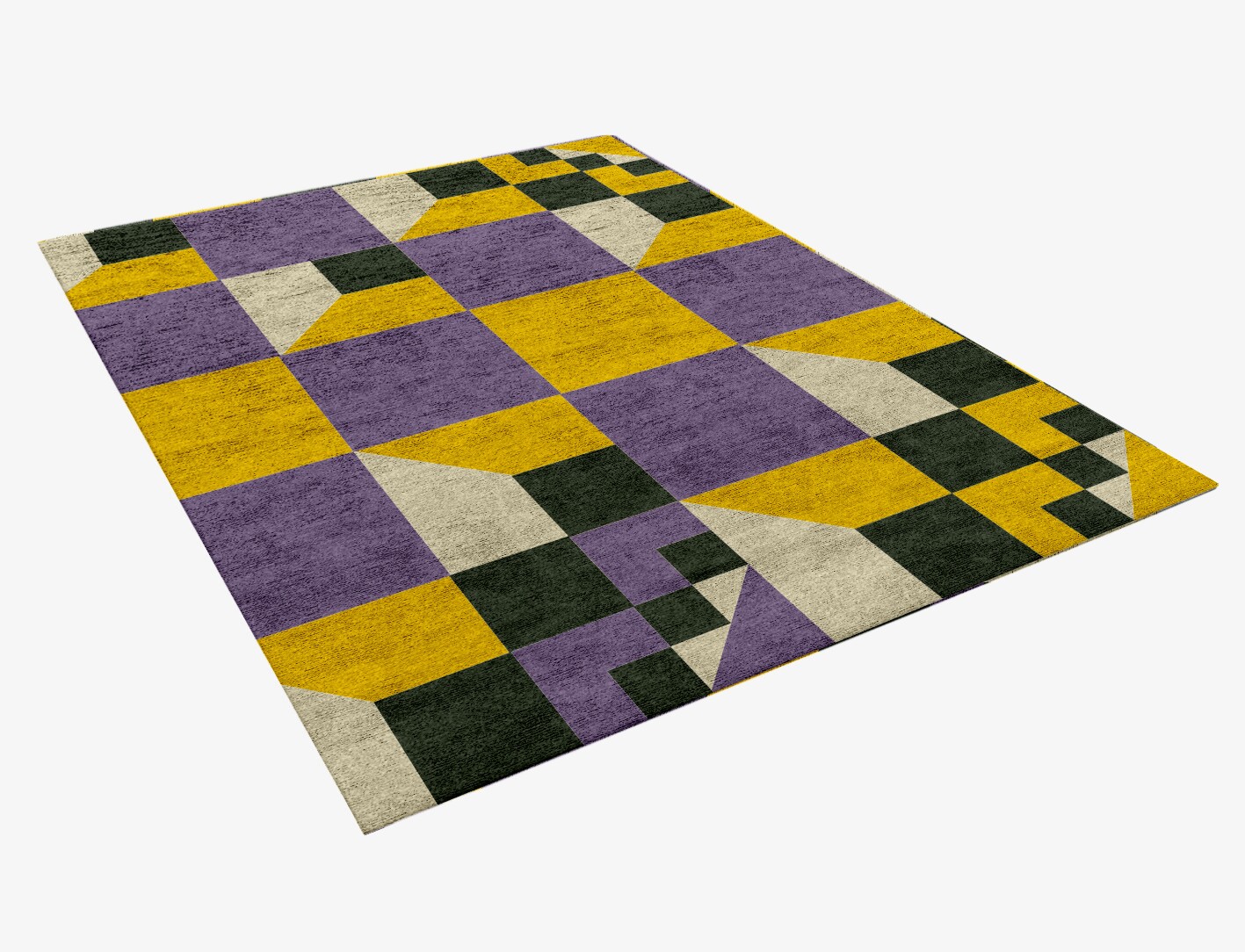 Heliotrope Geometric Rectangle Hand Knotted Bamboo Silk Custom Rug by Rug Artisan