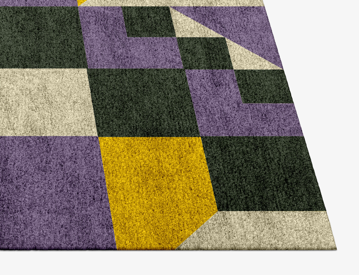 Heliotrope Geometric Rectangle Hand Knotted Bamboo Silk Custom Rug by Rug Artisan