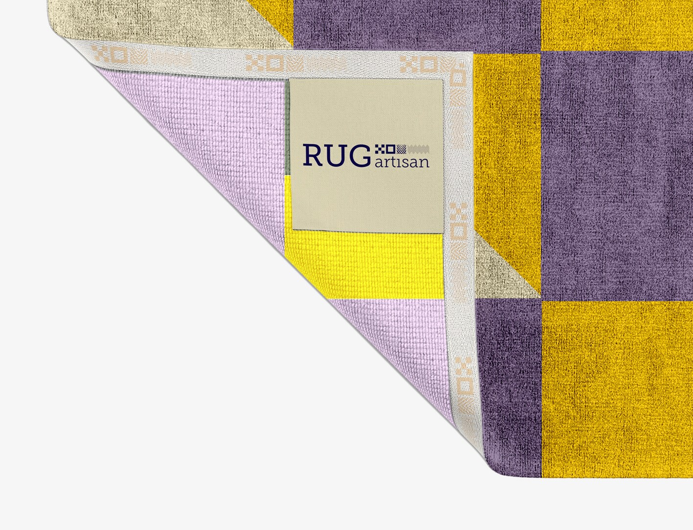 Heliotrope Geometric Rectangle Hand Knotted Bamboo Silk Custom Rug by Rug Artisan