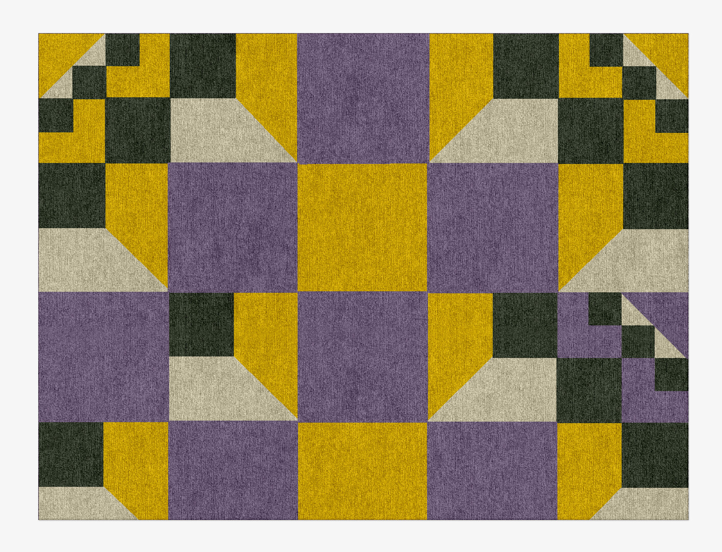 Heliotrope Geometric Rectangle Hand Knotted Tibetan Wool Custom Rug by Rug Artisan