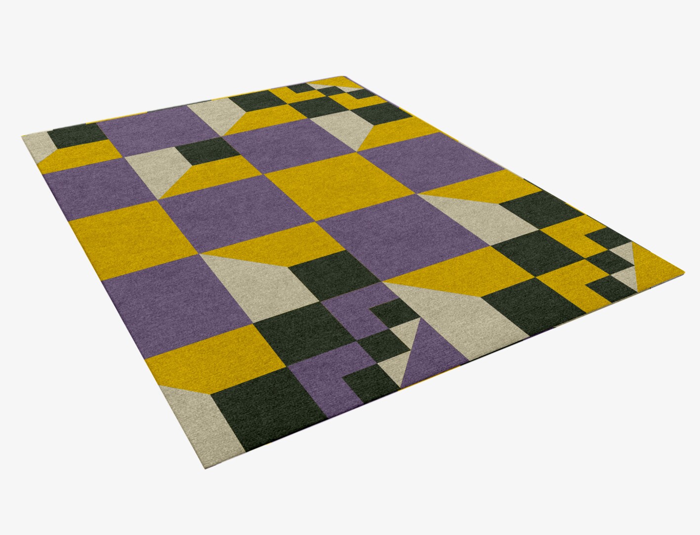 Heliotrope Geometric Rectangle Hand Knotted Tibetan Wool Custom Rug by Rug Artisan