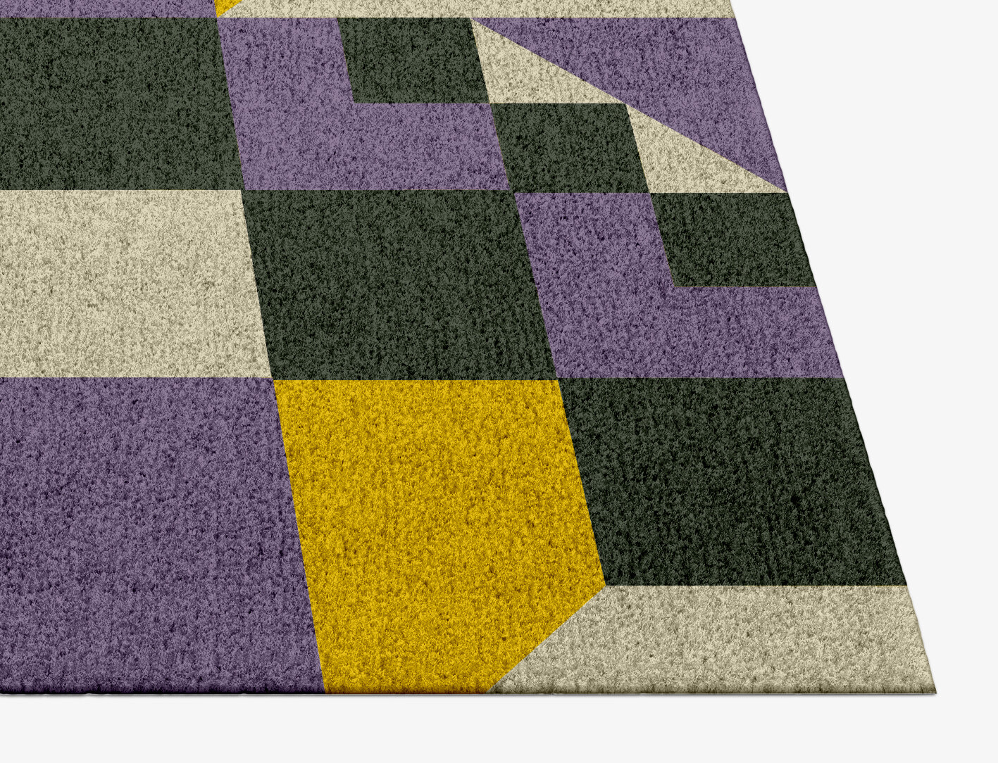 Heliotrope Geometric Rectangle Hand Knotted Tibetan Wool Custom Rug by Rug Artisan