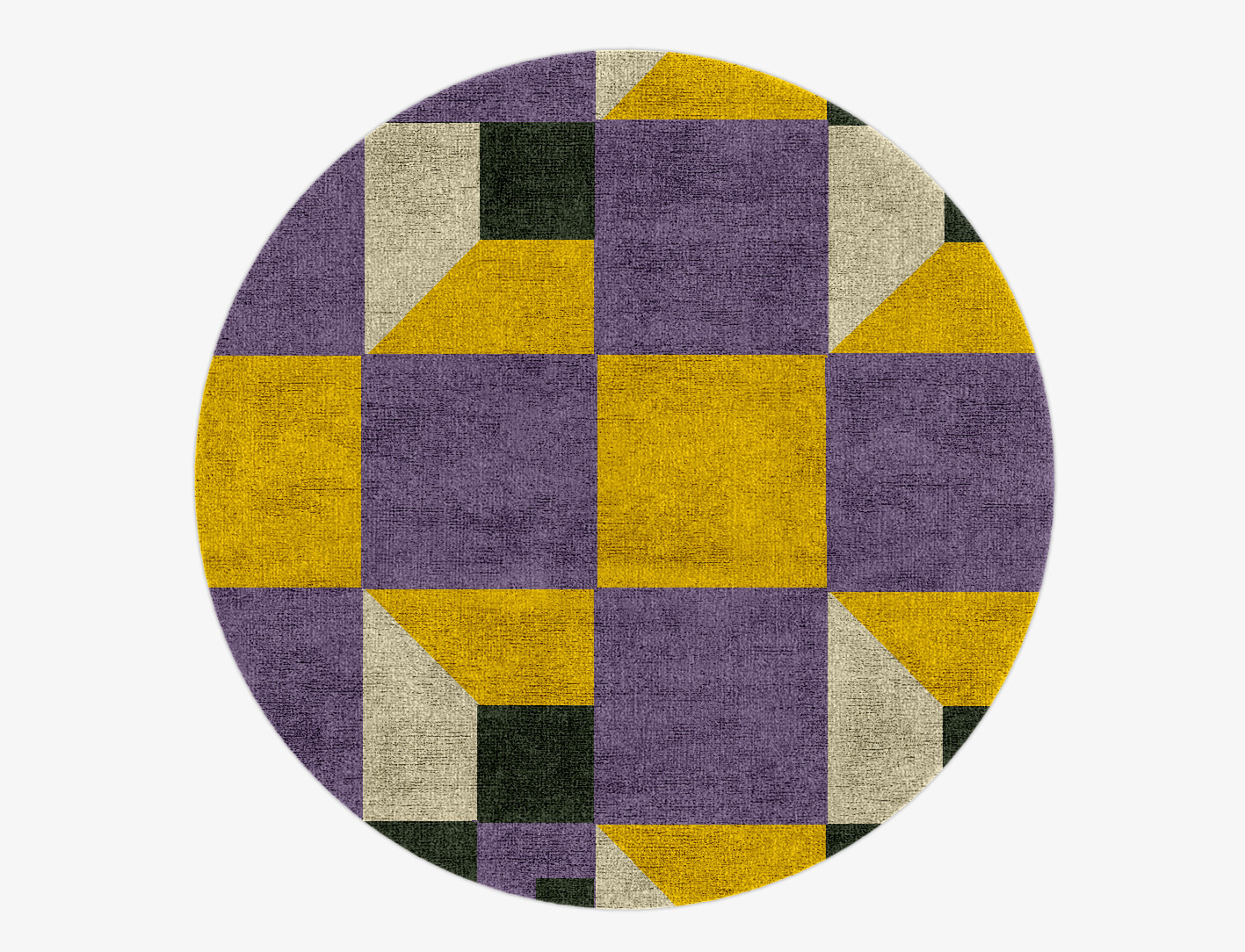 Heliotrope Geometric Round Hand Knotted Bamboo Silk Custom Rug by Rug Artisan