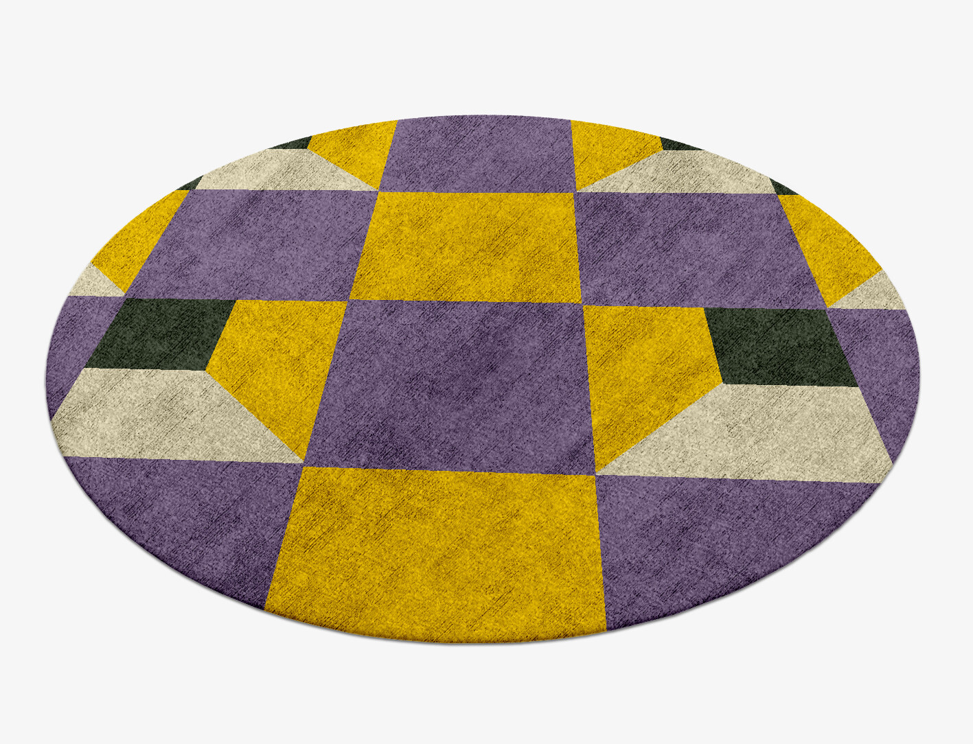 Heliotrope Geometric Round Hand Knotted Bamboo Silk Custom Rug by Rug Artisan