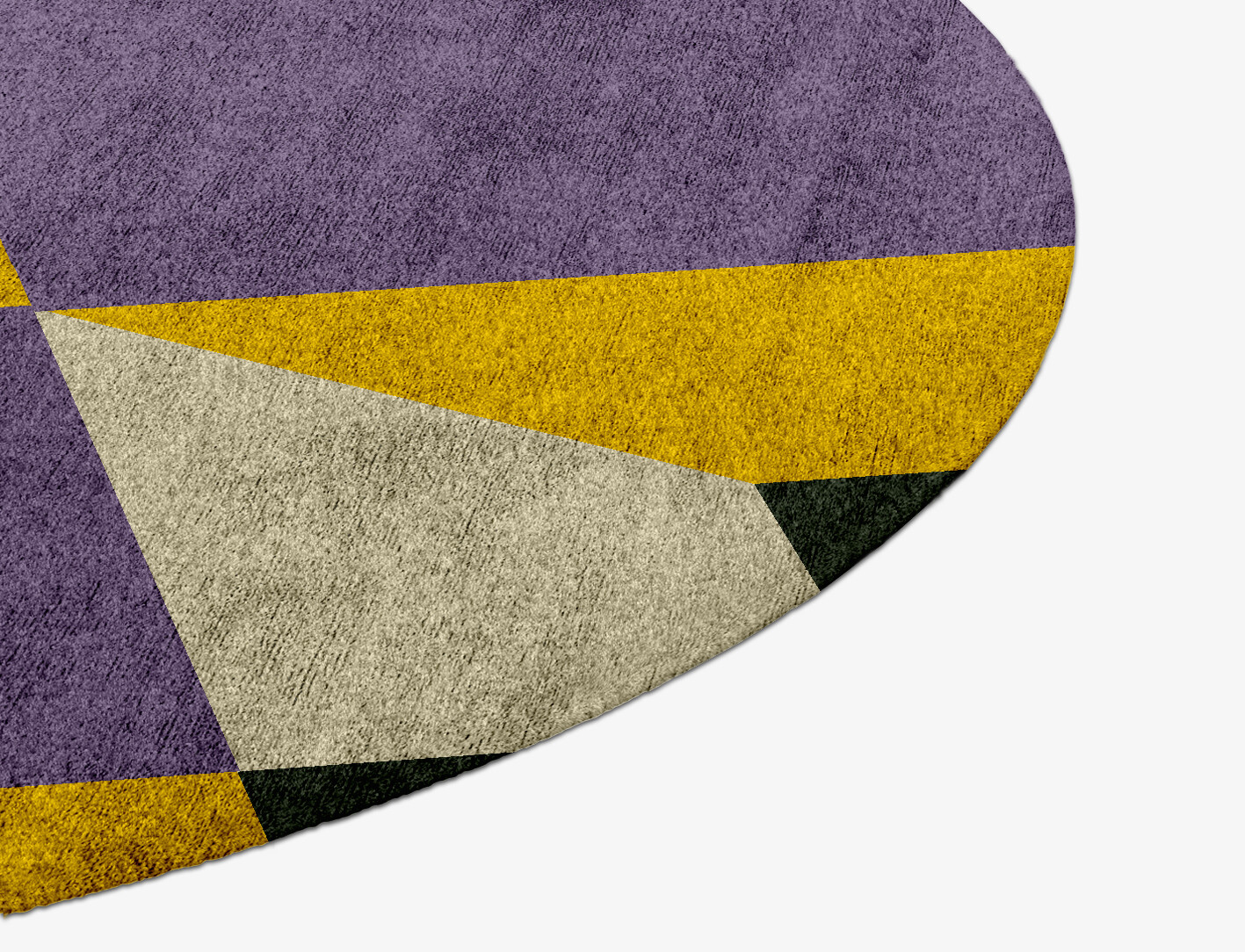 Heliotrope Geometric Round Hand Knotted Bamboo Silk Custom Rug by Rug Artisan