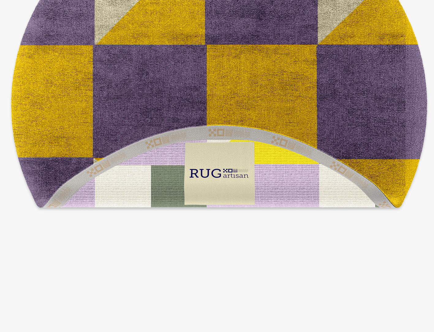 Heliotrope Geometric Round Hand Knotted Bamboo Silk Custom Rug by Rug Artisan