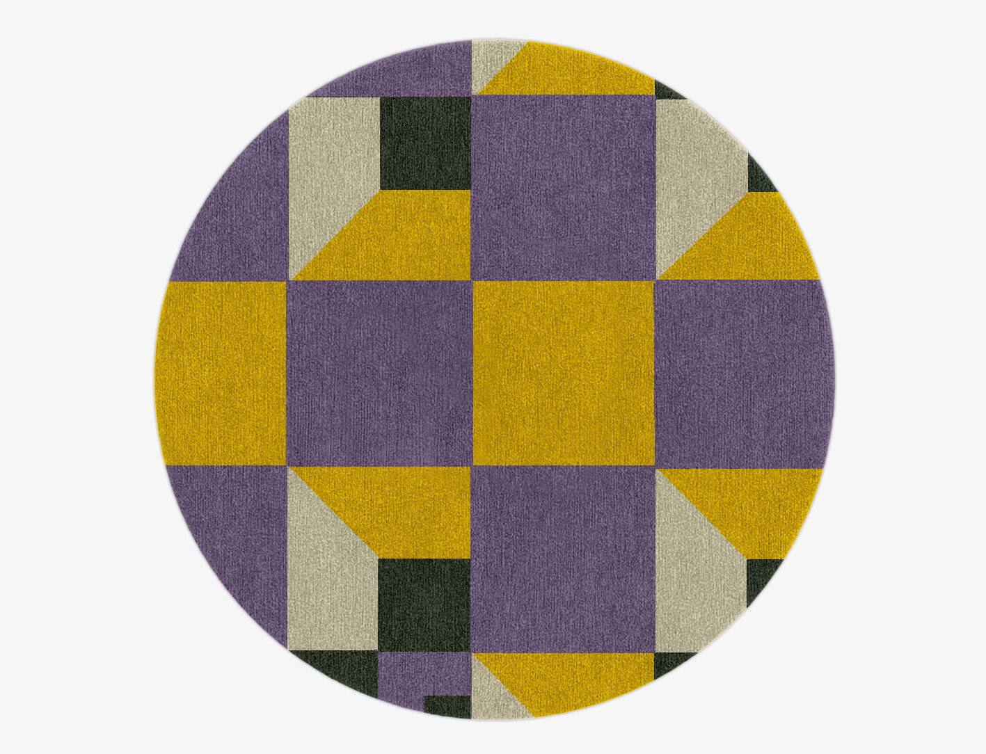 Heliotrope Geometric Round Hand Knotted Tibetan Wool Custom Rug by Rug Artisan