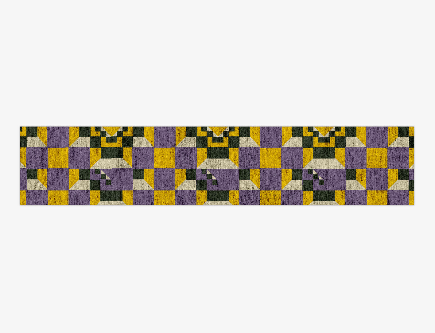 Heliotrope Geometric Runner Hand Knotted Bamboo Silk Custom Rug by Rug Artisan