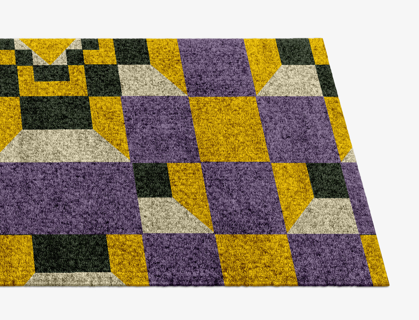 Heliotrope Geometric Runner Hand Knotted Bamboo Silk Custom Rug by Rug Artisan