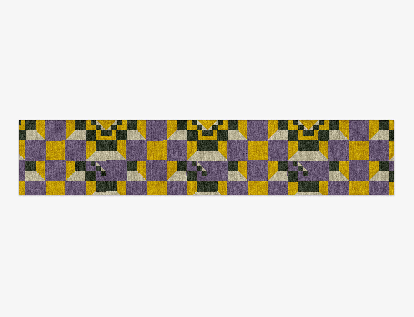 Heliotrope Geometric Runner Hand Knotted Tibetan Wool Custom Rug by Rug Artisan
