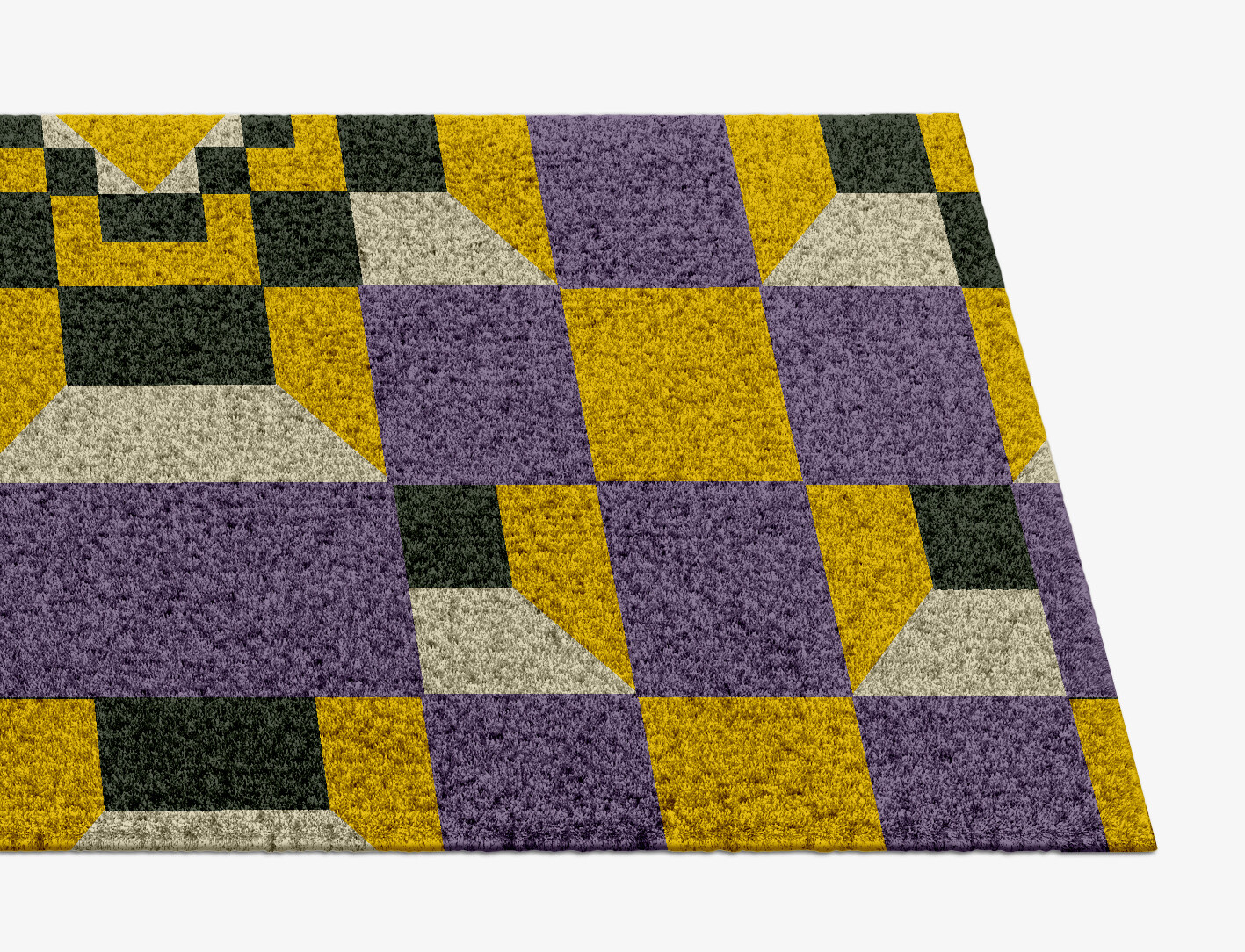 Heliotrope Geometric Runner Hand Knotted Tibetan Wool Custom Rug by Rug Artisan