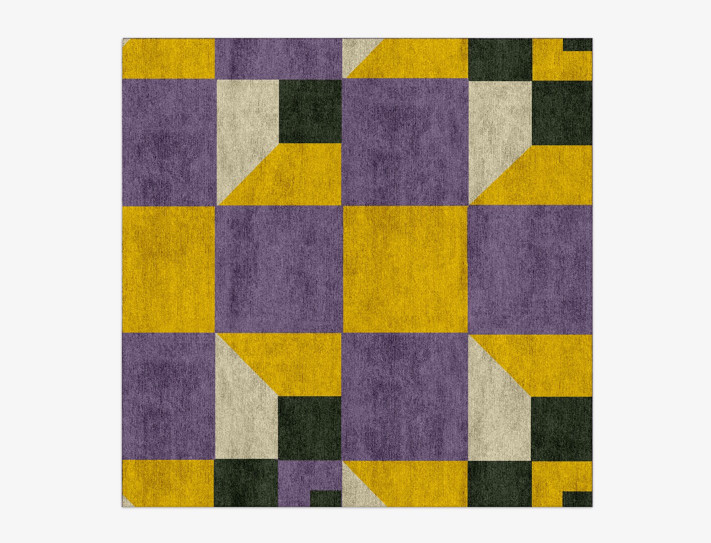 Heliotrope Geometric Square Hand Knotted Bamboo Silk Custom Rug by Rug Artisan