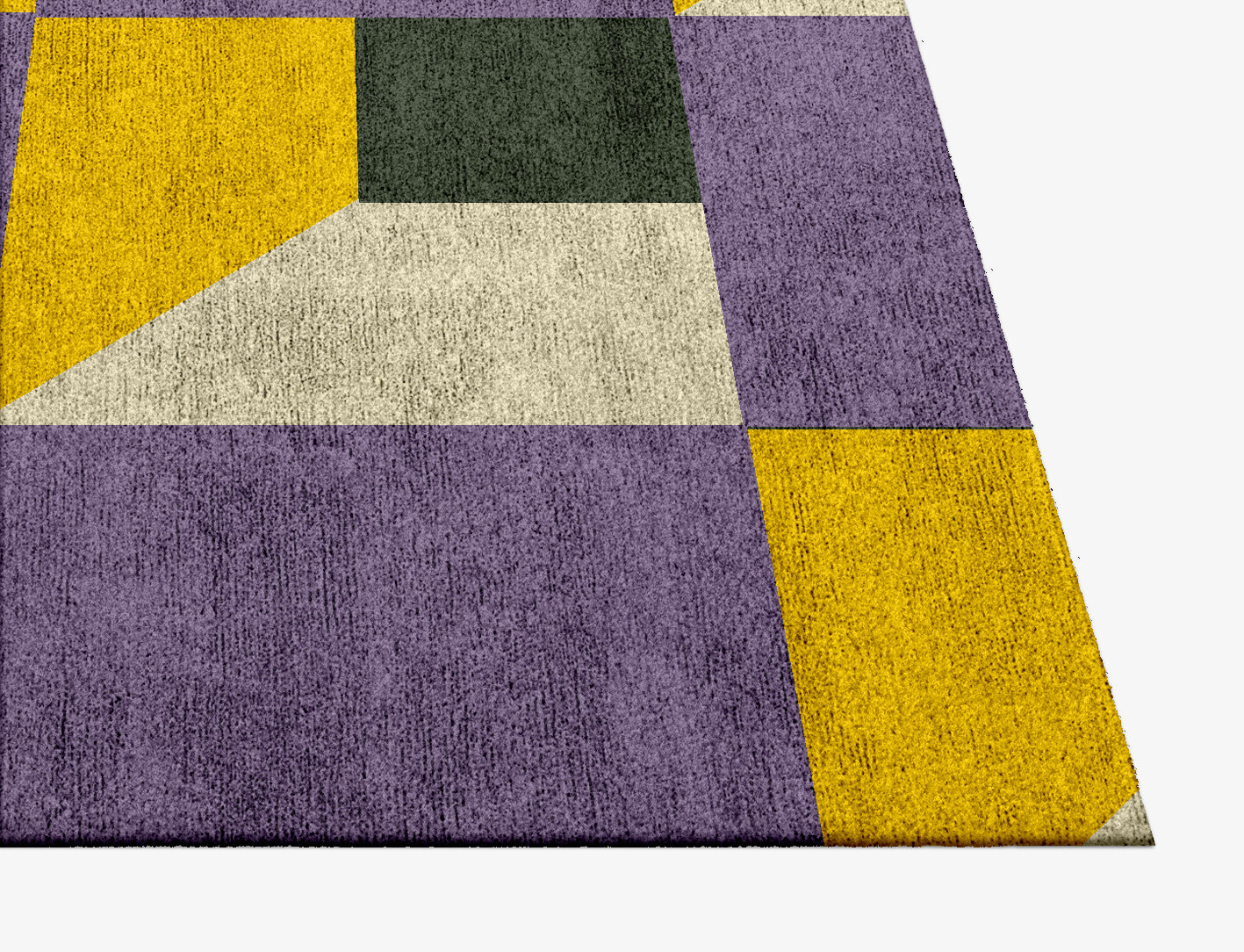 Heliotrope Geometric Square Hand Knotted Bamboo Silk Custom Rug by Rug Artisan