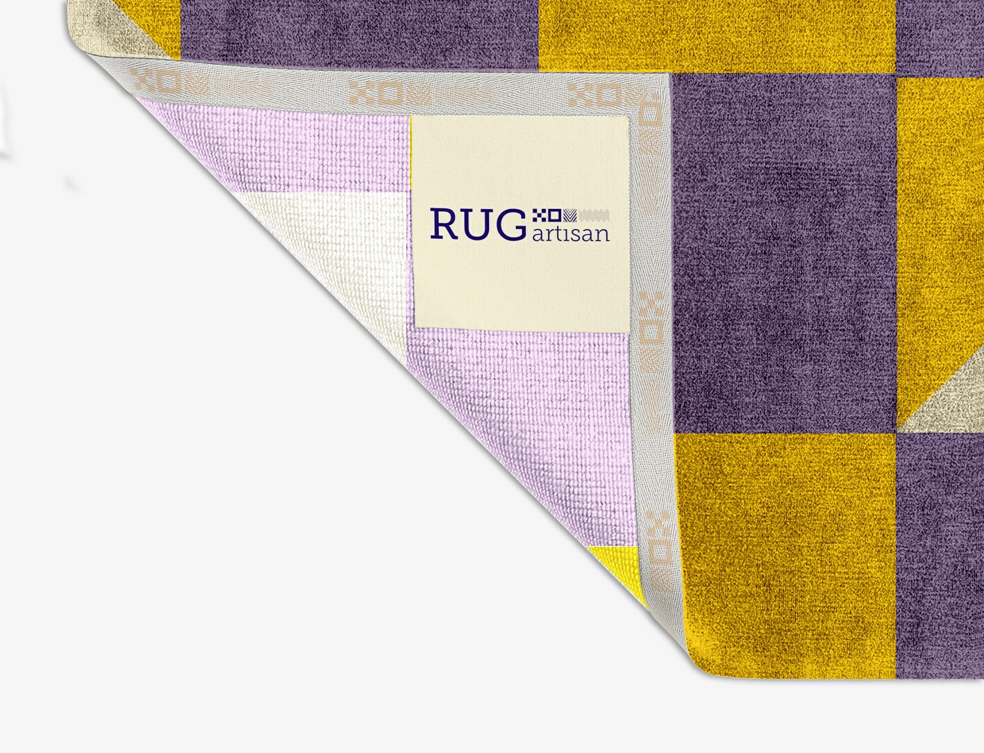 Heliotrope Geometric Square Hand Knotted Bamboo Silk Custom Rug by Rug Artisan