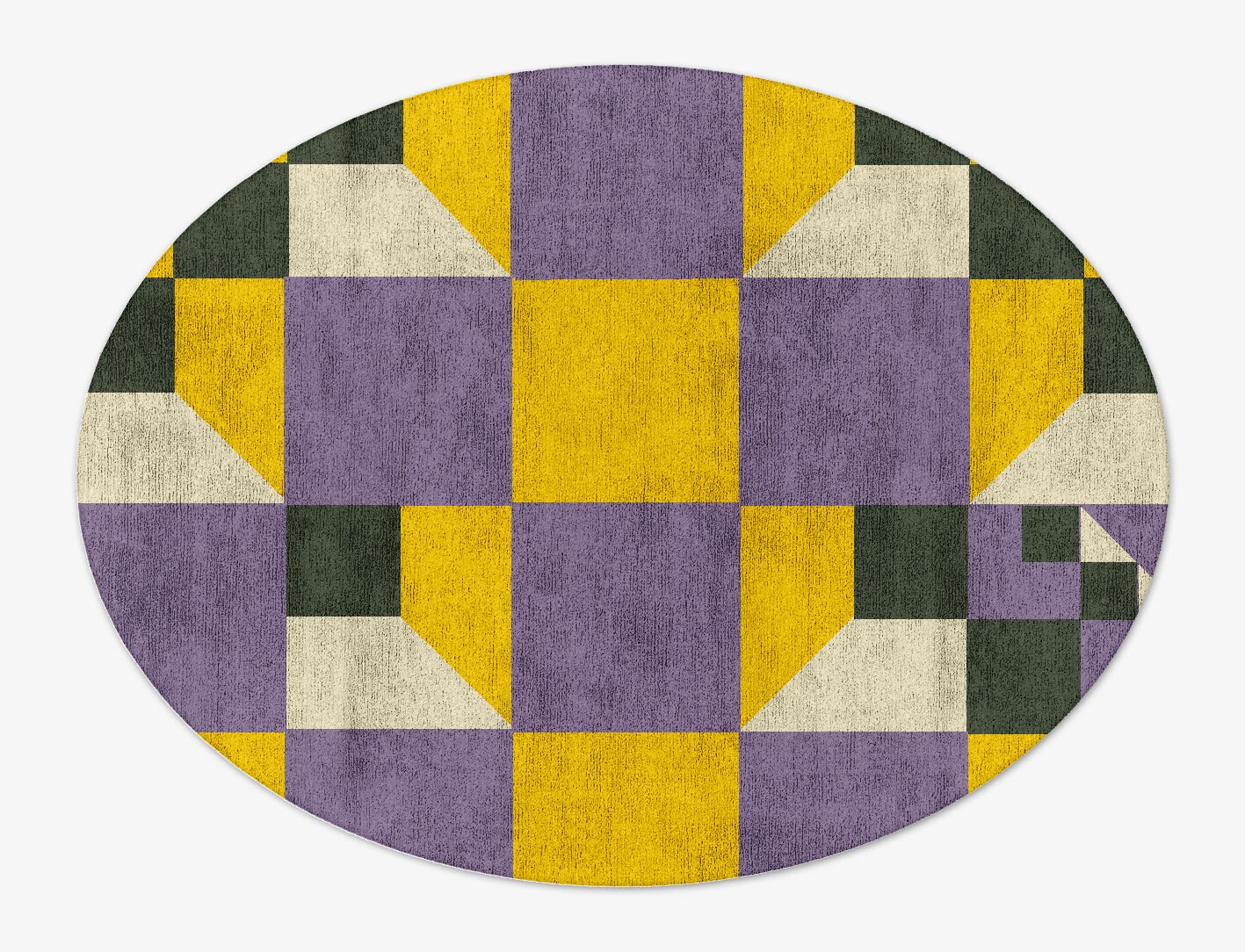 Heliotrope Geometric Oval Hand Tufted Bamboo Silk Custom Rug by Rug Artisan