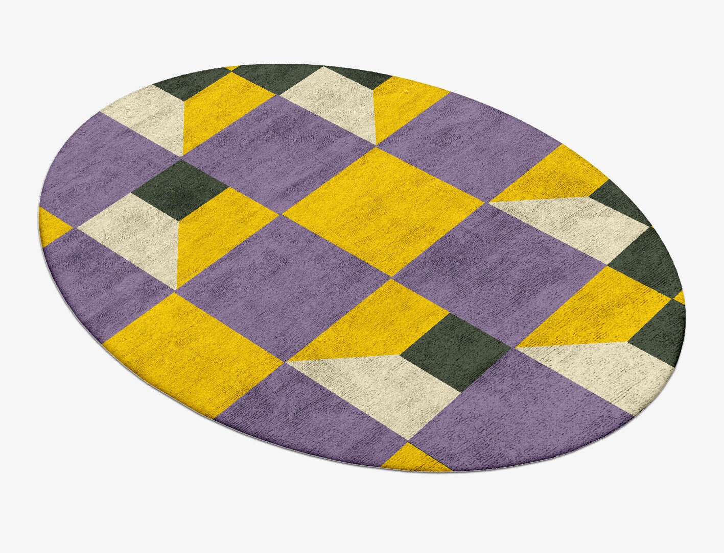 Heliotrope Geometric Oval Hand Tufted Bamboo Silk Custom Rug by Rug Artisan