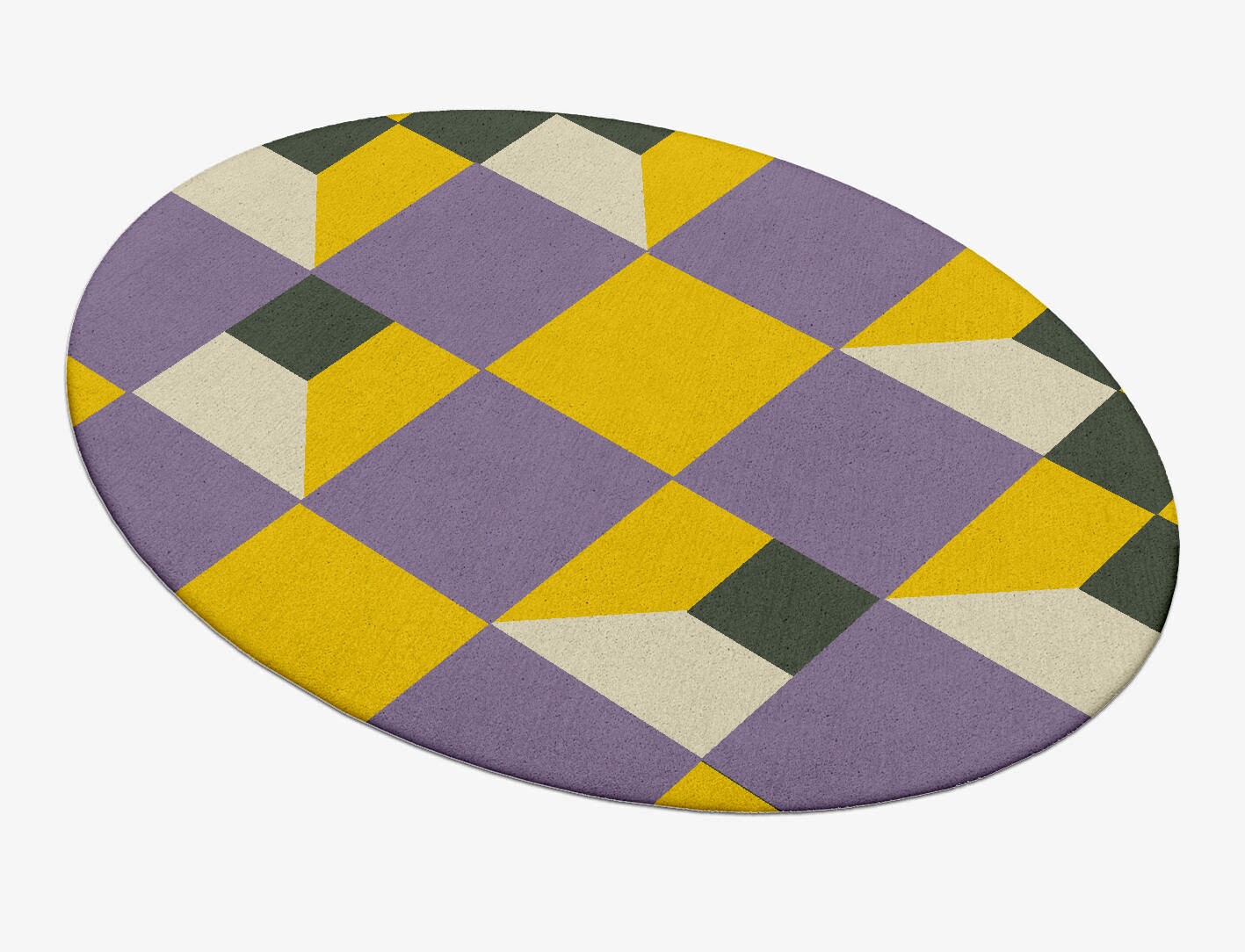 Heliotrope Geometric Oval Hand Tufted Pure Wool Custom Rug by Rug Artisan
