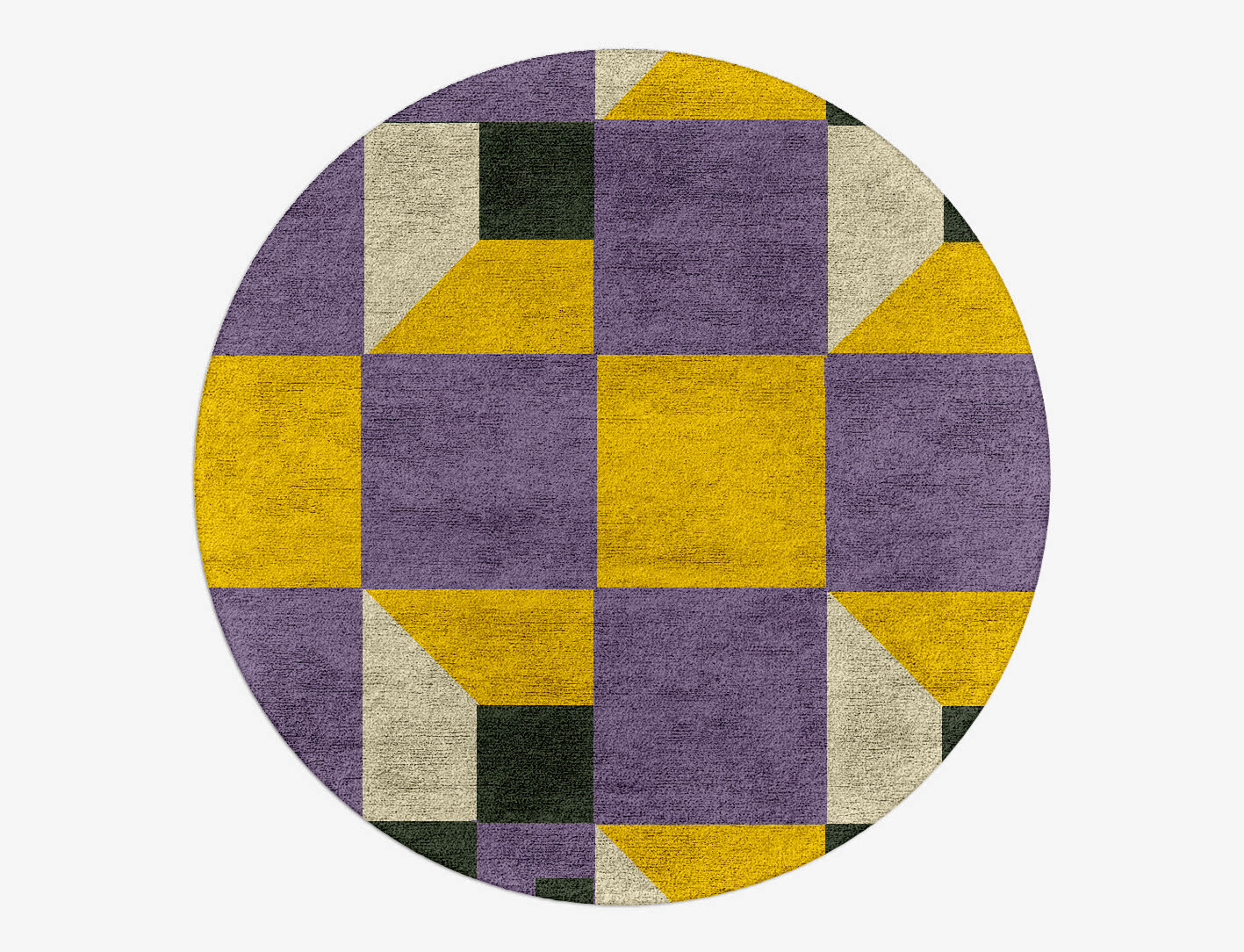 Heliotrope Geometric Round Hand Tufted Bamboo Silk Custom Rug by Rug Artisan