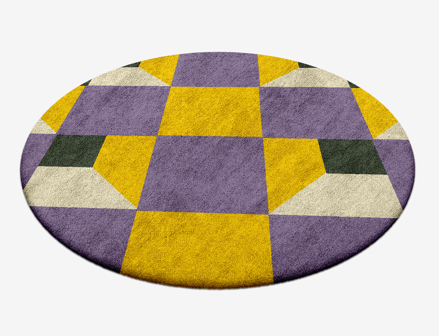 Heliotrope Geometric Round Hand Tufted Bamboo Silk Custom Rug by Rug Artisan