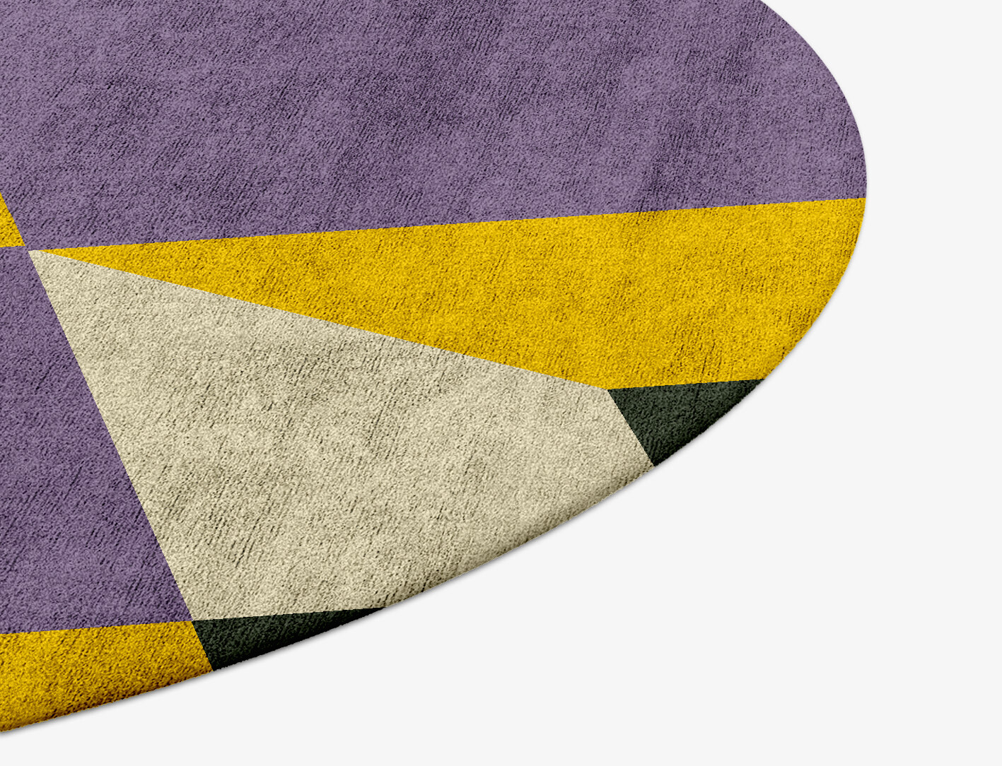 Heliotrope Geometric Round Hand Tufted Bamboo Silk Custom Rug by Rug Artisan