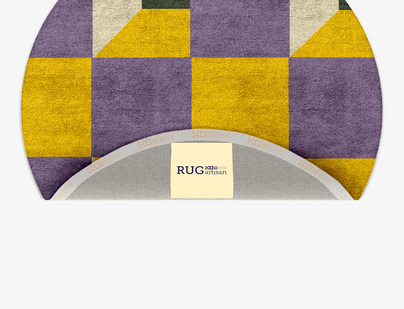 Heliotrope Geometric Round Hand Tufted Bamboo Silk Custom Rug by Rug Artisan